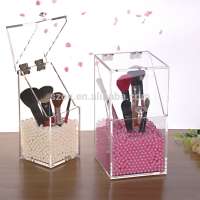 Waimaotong retail clear acrylic cosmetic brush holder with lid