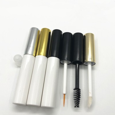 5ml custom round plastic black/gold/silver top empty gloss Mascara Eyelash tube lip glaze lipgloss /liquid eyelash tube