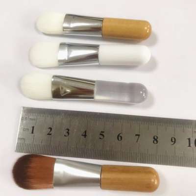 2020 high quality luxury mini 7.5cm wooden lid brush for mask and foundation cosmetic makeup tool mini acrylic makeup brushes